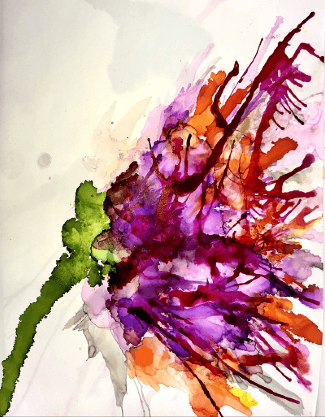 Alcohol ink on paper by Cam John